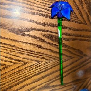Glass blue flower